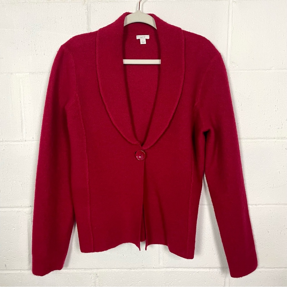 Vintage Apt. 9 100% Wool Cardigan Red Shawl Collar Academia Preppy‎ Old Money  L